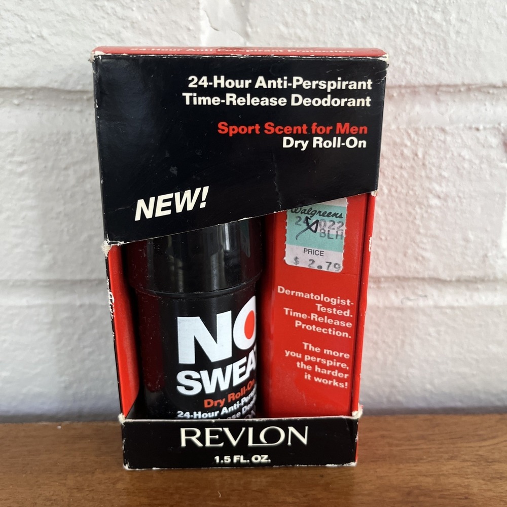 Vintage Revlon No Sweat Dry Roll-On 24 Hr Anti-Perspirant Deodorant Sport Scent